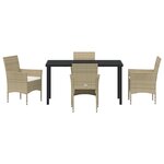 vidaXL Ensemble de Jardin 5 Pièces Beige en Rattan PE