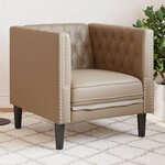 vidaXL Fauteuil Chesterfield cappuccino similicuir