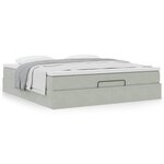 VidaXL Cadre de lit ottoman avec matelas gris clair 160x200 cm velours