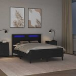 vidaXL Cadre de lit avec matelas Noir 140 x 200 cm Simili cuir