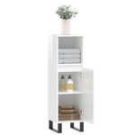vidaXL Armoire de salle de bain blanc brillant 30x30x100 cm
