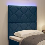vidaXL Tête de lit avec des lumières à LED Réglable Bleu 80 cm tissu