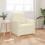 vidaXL Fauteuil-lit au sol 2-en-1 crème 74x77x81 cm en simili cuir