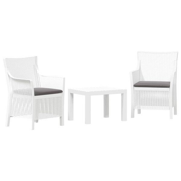 vidaXL Ensemble salon avec coussin 3 Pièces Blanc PP