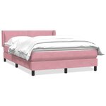 vidaXL Sommier à lattes de lit avec matelas rose 160x220 cm velours