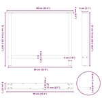 vidaXL Pieds de table à manger en acier naturel 2 pièces 90 x (72-73) cm Acier