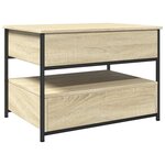 vidaXL Table basse chêne sonoma 70x50x50 cm bois d'ingénierie et métal