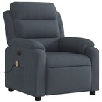 vidaXL Fauteuil inclinable de massage électrique gris foncé velours