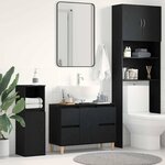vidaXL Armoire d'évier Chêne noir 80 x 33 x 60 cm Bois d'ingénierie