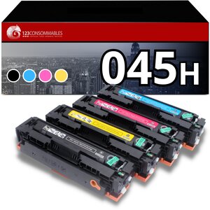 123CONSOMMABLES - Pack 4 Toners compatibles Canon 045H