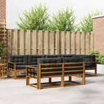 vidaXL Ensemble de canapés d'extérieur 7 Pièces Naturel et Anthracite