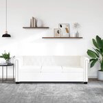 vidaXL Canapé Chesterfield à 3 places cuir synthétique blanc