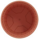 vidaXL Pot à fleurs rond 6 Pièces Rouge brique Ø 17 x 14 cm Plastique