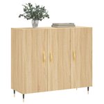 vidaXL Buffet chêne sonoma 90x34x80 cm bois d'ingénierie