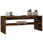 vidaXL Table basse Chêne fumé 100x40x40 cm Bois d'ingénierie