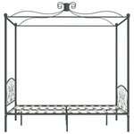 vidaXL Cadre de lit à baldaquin sans matelas gris métal 120x200 cm