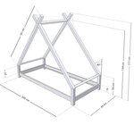 Lit tipi enfant TAHUKA 90 x 200 vert sauge