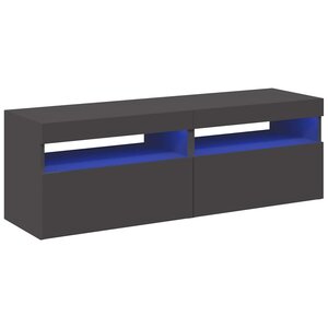vidaXL Meubles TV avec lumières LED 2 Pièces gris 60x35x40 cm