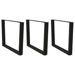 vidaXL Pieds de table à manger en forme de V  3 pièces  noir  100 x (72-73 3) cm  acier
