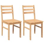 vidaXL Chaises à manger 2 Pièces bois massif caoutchouc