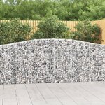 vidaXL Paniers à gabions arqués 5 Pièces 400x30x100/120 cm Fer galvanisé