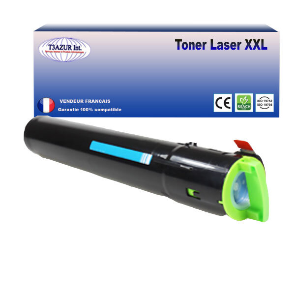 Toner compatible avec ricoh aficio mpc2030  mpc2050  mpc2530  mpc2550 remplace ricoh 842064/841505/842060/841197  - cyan - 9 500 pages - t3azur
