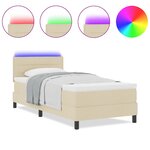 vidaXL Lit à ressorts avec matelas Crème 90 x 190 cm tissu