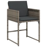 vidaXL Ensemble à manger de jardin 11Pièces avec coussins gris poly rotin