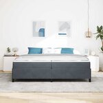 vidaXL Cadre de lit avec matelas Gris foncé 200 x 200 cm tissu