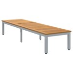 vidaXL Chaise longue Gris 200 x 55 x 35 cm Bois d'acacia massif
