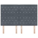 vidaXL Tête de lit avec tête de lit Gris foncé 160 cm Cuir synthétique