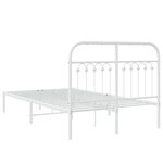 vidaXL Cadre de lit métal sans matelas et tête de lit blanc 120x200 cm