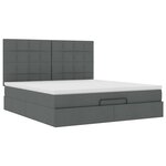VidaXL Cadre de lit ottoman avec matelas gris foncé 160x200cm tissu