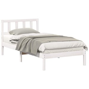 vidaXL Cadre de lit avec tête de lit Blanc 90 x 190 cm Pin massif