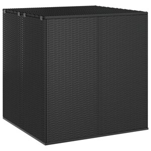 vidaXL Boîte à coussins de jardin Résine tressée 100x97 5x104 cm Noir