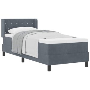 vidaXL Lit à ressorts avec tête de lit Gris foncé 200 x 80 cm Velours