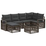 vidaXL Ensemble de canapé de jardin 7 Pièces Gris polyrotin