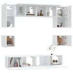 vidaXL Ensemble de meubles TV 8 Pièces Blanc Bois d'ingénierie