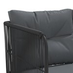 vidaXL Canapé de jardin avec coussins forme de L noir acier textilène