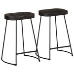 vidaXL Tabourets de bar lot de 2 noir 45x40x62 cm bois manguier massif