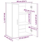 vidaXL Buffet sonoma gris 60x31x84 cm bois d'ingénierie