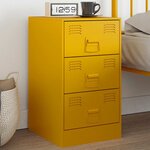 vidaXL Table de chevet jaune moutarde 34 5x39x62 cm acier