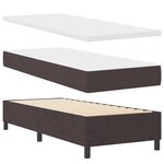 Lit à ressorts vidaXL avec matelas marron foncé 80x200 cm en tissu