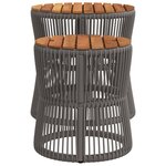 vidaXL Tables d'appoint de jardin 2 Pièces dessus en bois gris poly rotin