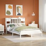 vidaXL Lit bibliothèque sans matelas blanc 140x200 cm bois pin massif