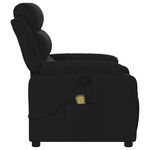 vidaXL Fauteuil inclinable de massage noir tissu