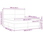 vidaXL Box Spring avec Matelas et Lumière LED Vert Gris 200x200 cm Tissu en Corde
