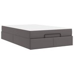 vidaXL Cadre de lit avec matelas Gris 120 x 190 cm Faux cuir
