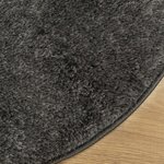 vidaXL Tapis ISTAN à poils longs aspect brillant anthracite Ø 80 cm