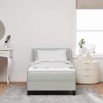 vidaXL Lit à ressorts avec matelas Gris clair 200 x 100 cm Polyester